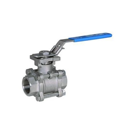 Valvula de Bola ECON INOX roscadas 3 piezas con BRIDA Montaje Directo INOX/PTFE 7644MD DN3" SW  F7/F